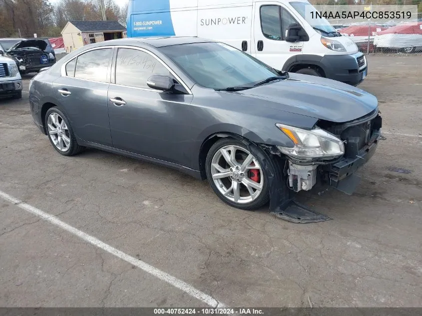 2012 Nissan Maxima 3.5 Sv VIN: 1N4AA5AP4CC853519 Lot: 40752424