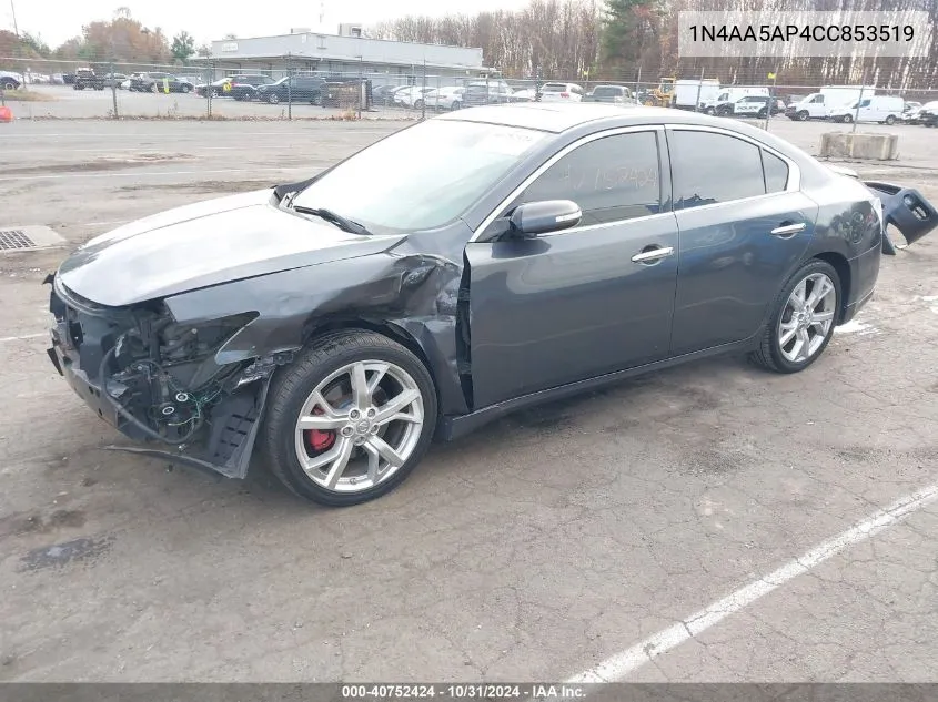 2012 Nissan Maxima 3.5 Sv VIN: 1N4AA5AP4CC853519 Lot: 40752424