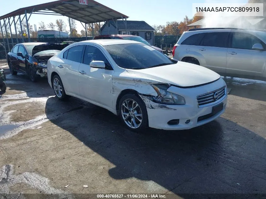 2012 Nissan Maxima 3.5 Sv VIN: 1N4AA5AP7CC809918 Lot: 40765527