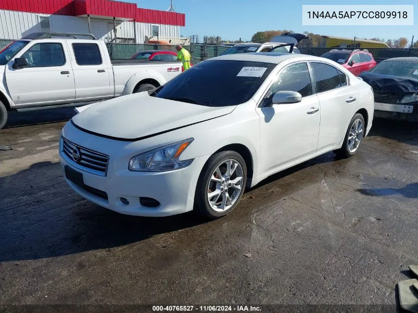 2012 Nissan Maxima 3.5 Sv VIN: 1N4AA5AP7CC809918 Lot: 40765527