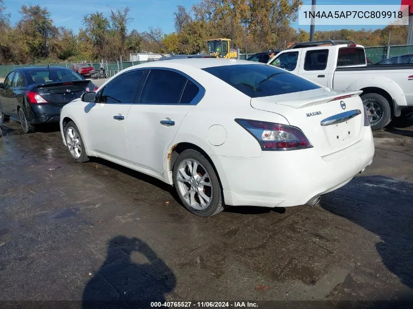 2012 Nissan Maxima 3.5 Sv VIN: 1N4AA5AP7CC809918 Lot: 40765527