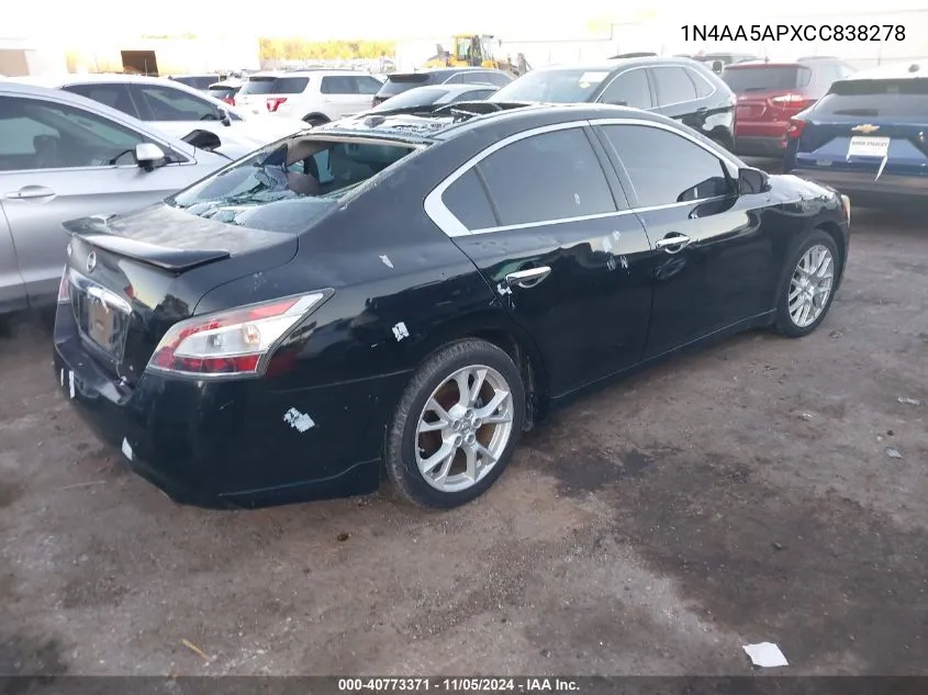 2012 Nissan Maxima 3.5 Sv VIN: 1N4AA5APXCC838278 Lot: 40773371