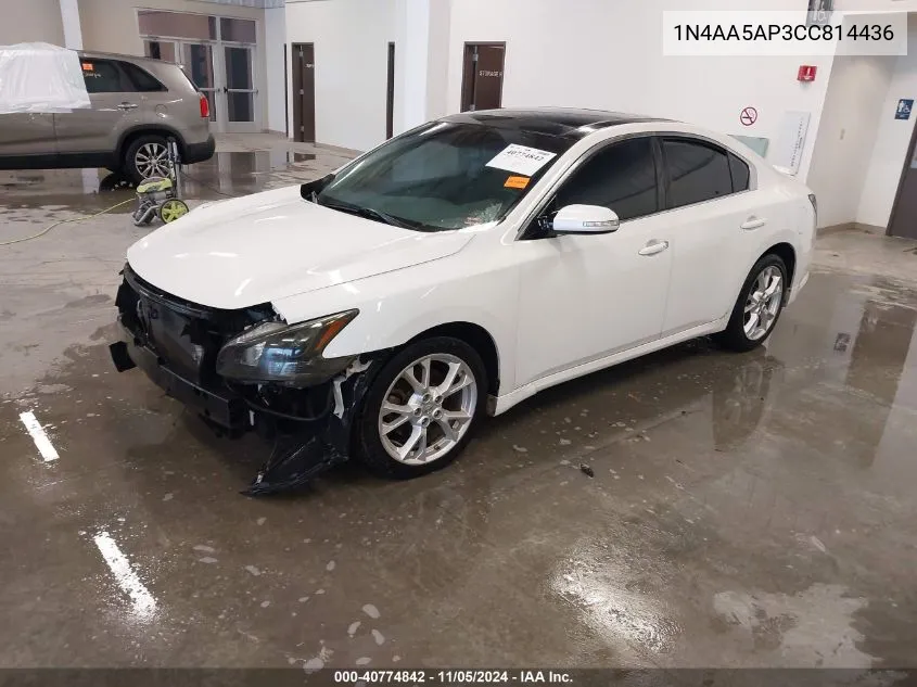 2012 Nissan Maxima 3.5 Sv VIN: 1N4AA5AP3CC814436 Lot: 40774842