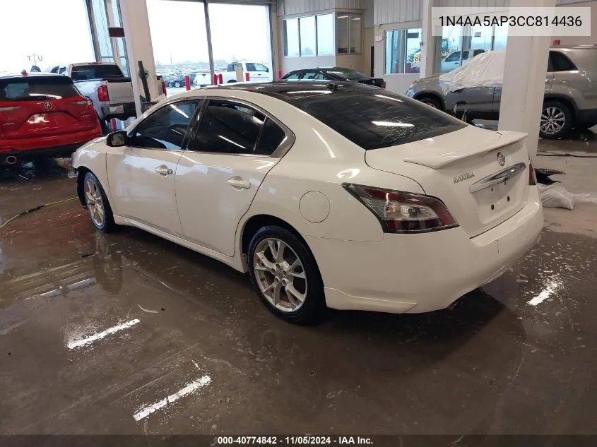 2012 Nissan Maxima 3.5 Sv VIN: 1N4AA5AP3CC814436 Lot: 40774842