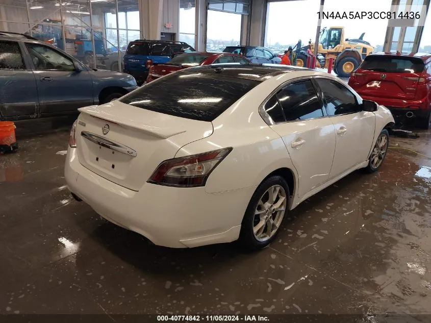 2012 Nissan Maxima 3.5 Sv VIN: 1N4AA5AP3CC814436 Lot: 40774842