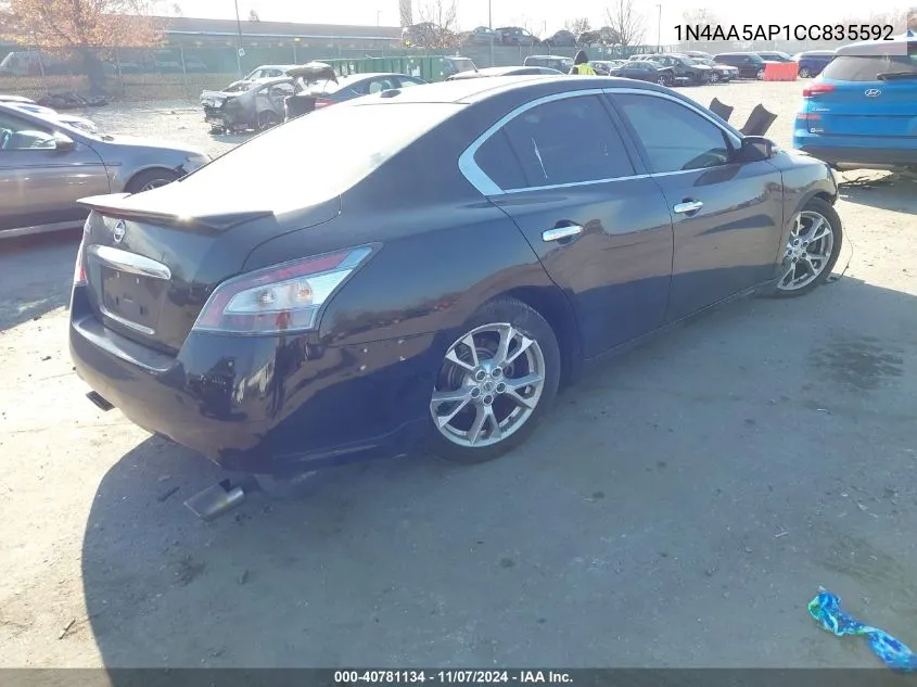 2012 Nissan Maxima 3.5 Sv VIN: 1N4AA5AP1CC835592 Lot: 40781134