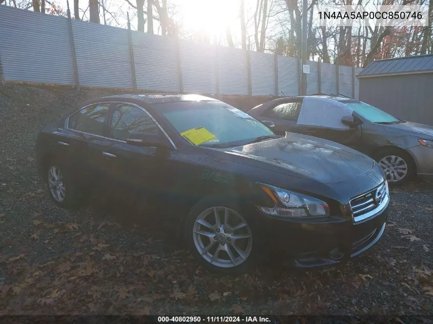 2012 Nissan Maxima S/Sv VIN: 1N4AA5AP0CC850746 Lot: 40802950