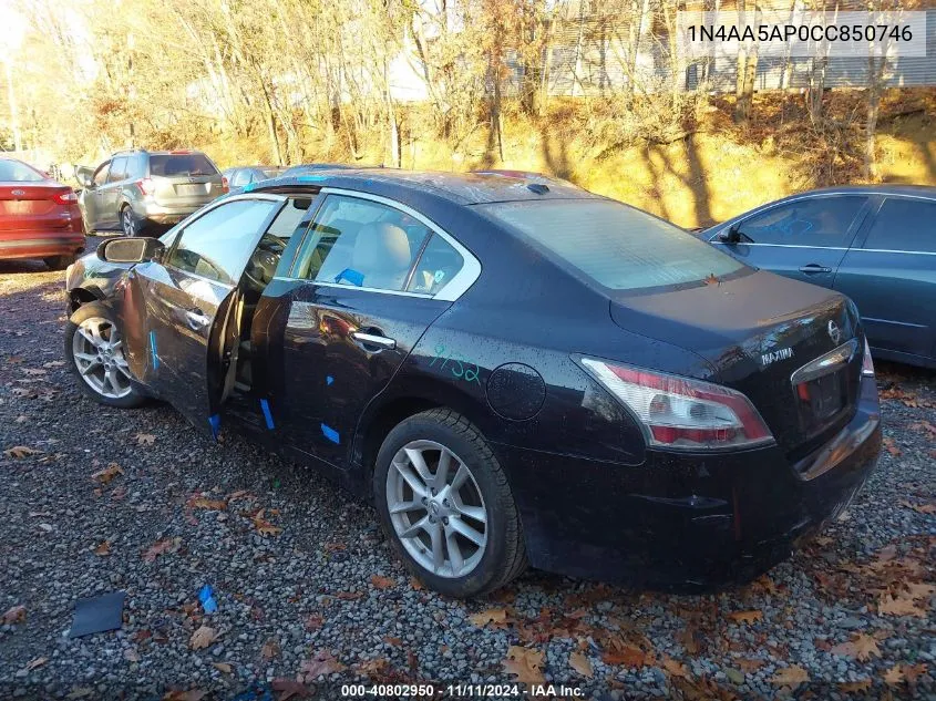 2012 Nissan Maxima S/Sv VIN: 1N4AA5AP0CC850746 Lot: 40802950