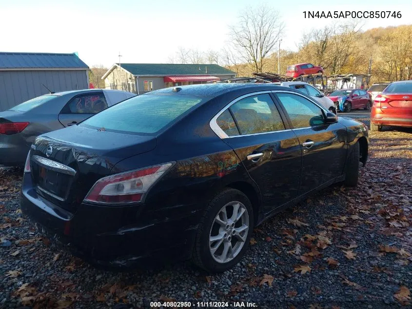 2012 Nissan Maxima S/Sv VIN: 1N4AA5AP0CC850746 Lot: 40802950