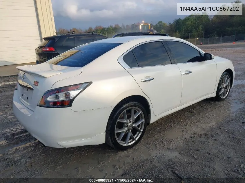 2012 Nissan Maxima 3.5 S VIN: 1N4AA5AP1CC867202 Lot: 40805921