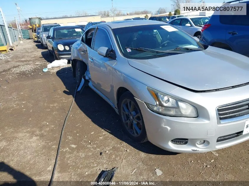 2012 Nissan Maxima 3.5 S VIN: 1N4AA5AP8CC807577 Lot: 40808846