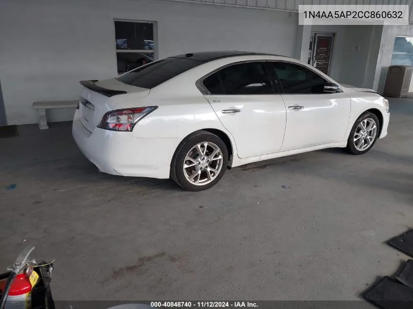 2012 Nissan Maxima 3.5 Sv VIN: 1N4AA5AP2CC860632 Lot: 40848740