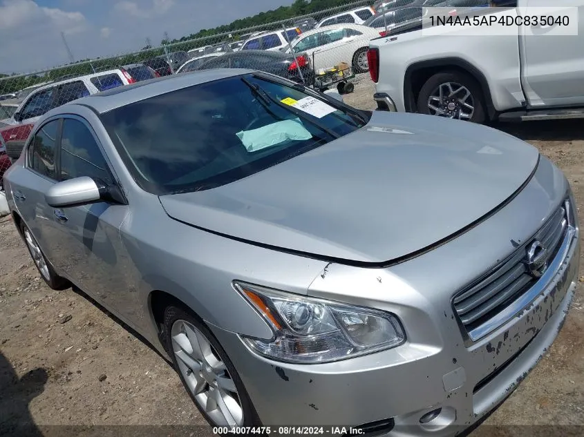 2013 Nissan Maxima 3.5 S VIN: 1N4AA5AP4DC835040 Lot: 40074475