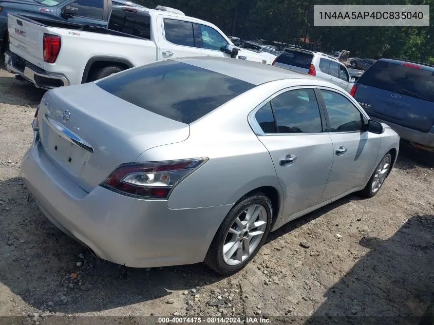 2013 Nissan Maxima 3.5 S VIN: 1N4AA5AP4DC835040 Lot: 40074475