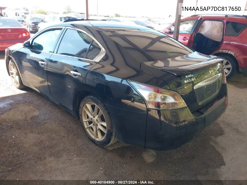 2013 Nissan Maxima 3.5 S VIN: 1N4AA5AP7DC817650 Lot: 40184900