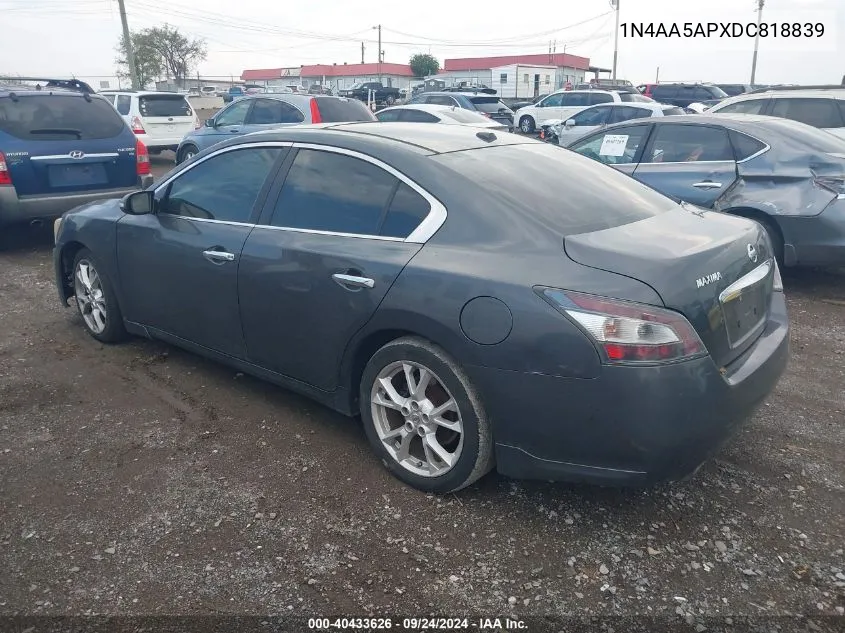 2013 Nissan Maxima 3.5 Sv VIN: 1N4AA5APXDC818839 Lot: 40433626