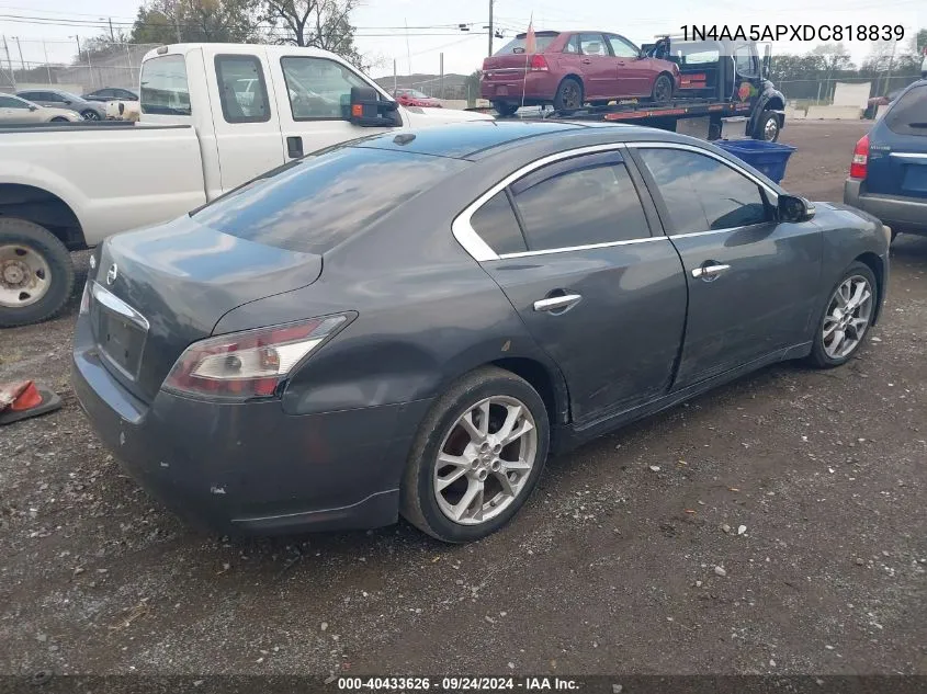 2013 Nissan Maxima 3.5 Sv VIN: 1N4AA5APXDC818839 Lot: 40433626