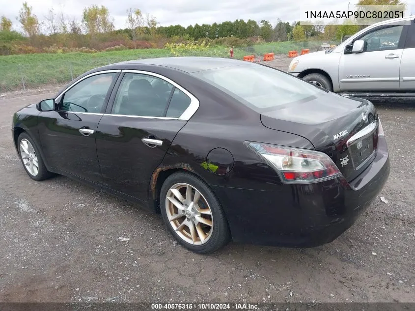 2013 Nissan Maxima 3.5 S VIN: 1N4AA5AP9DC802051 Lot: 40576315