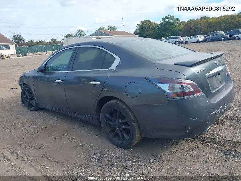 2013 Nissan Maxima 3.5 S VIN: 1N4AA5AP8DC815292 Lot: 40600139