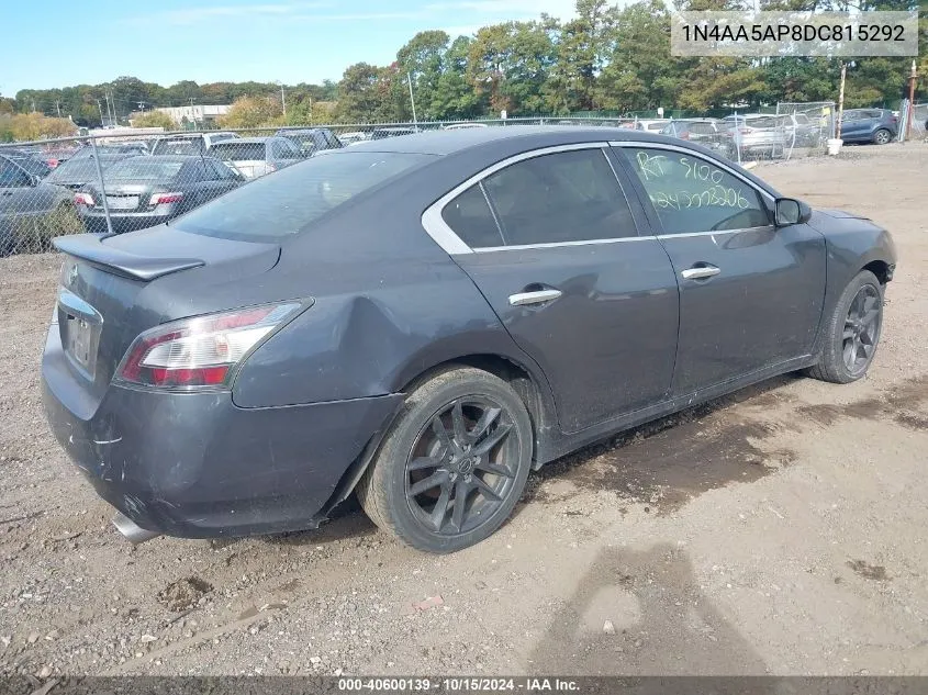 2013 Nissan Maxima 3.5 S VIN: 1N4AA5AP8DC815292 Lot: 40600139