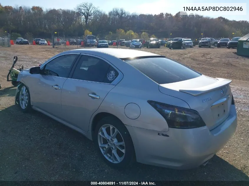 2013 Nissan Maxima 3.5 S VIN: 1N4AA5AP8DC802946 Lot: 40804891