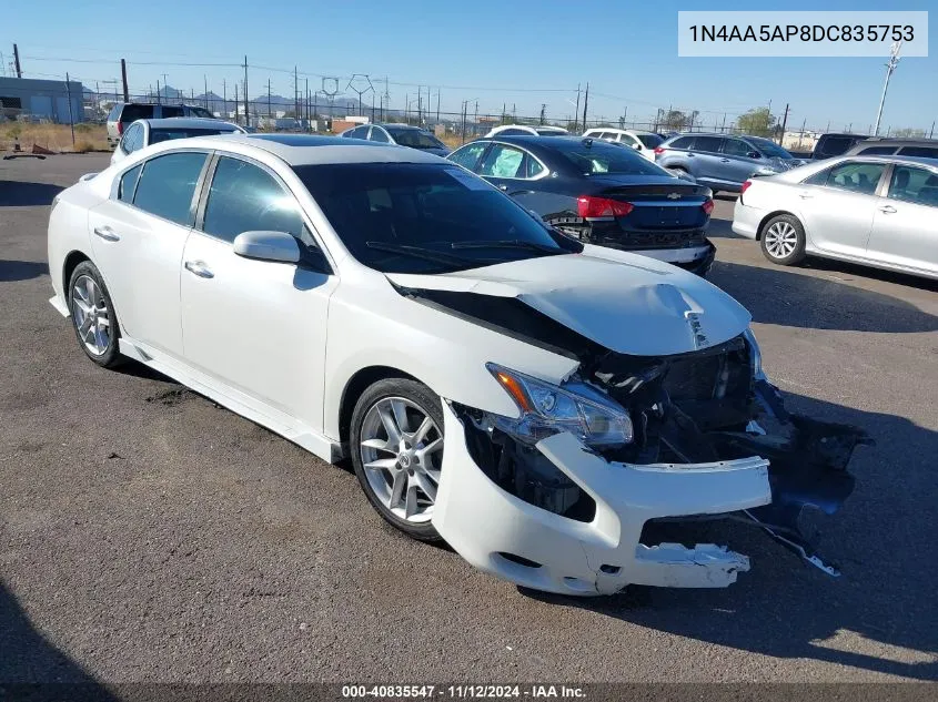 2013 Nissan Maxima 3.5 S VIN: 1N4AA5AP8DC835753 Lot: 40835547