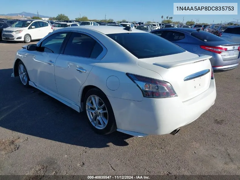 2013 Nissan Maxima 3.5 S VIN: 1N4AA5AP8DC835753 Lot: 40835547