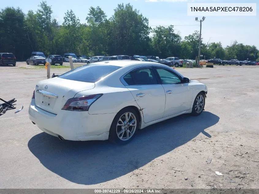 1N4AA5APXEC478206 2014 Nissan Maxima 3.5 Sv