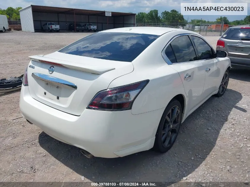 2014 Nissan Maxima 3.5 Sv VIN: 1N4AA5AP4EC430023 Lot: 39788103