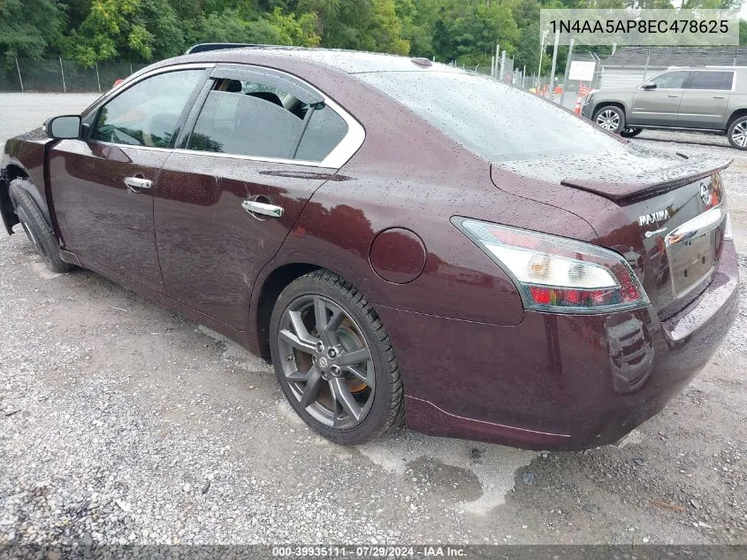 1N4AA5AP8EC478625 2014 Nissan Maxima 3.5 Sv