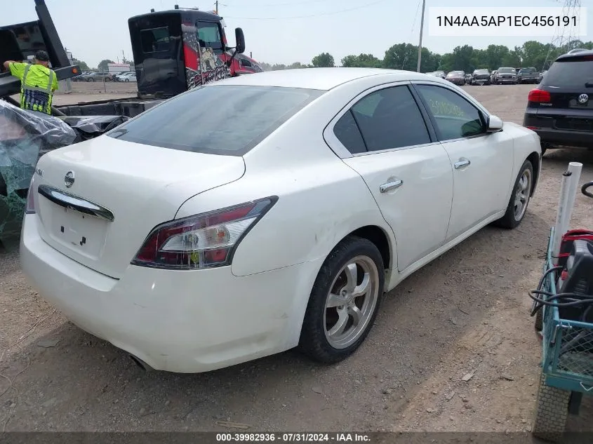 2014 Nissan Maxima 3.5 S/3.5 Sv VIN: 1N4AA5AP1EC456191 Lot: 39982936