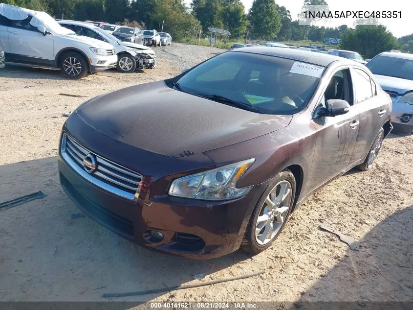 2014 Nissan Maxima 3.5 Sv VIN: 1N4AA5APXEC485351 Lot: 40141621