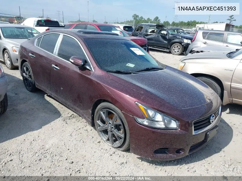 2014 Nissan Maxima 3.5 Sv VIN: 1N4AA5APXEC451393 Lot: 40163264