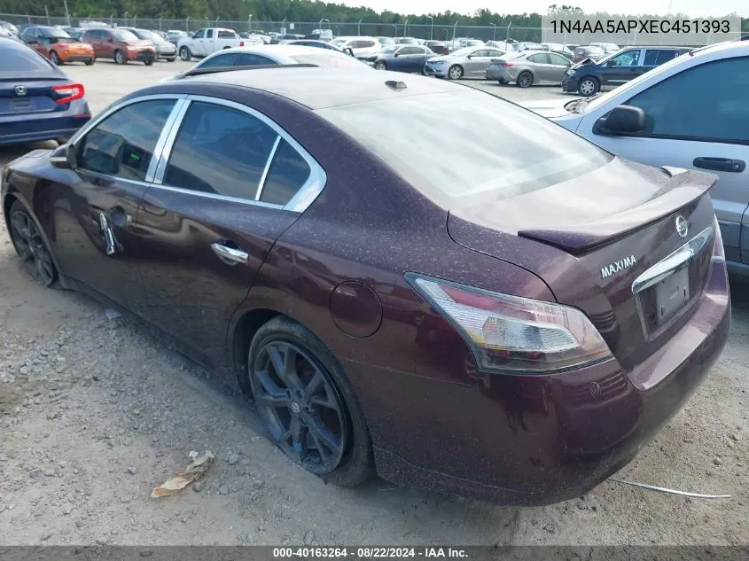 1N4AA5APXEC451393 2014 Nissan Maxima 3.5 Sv