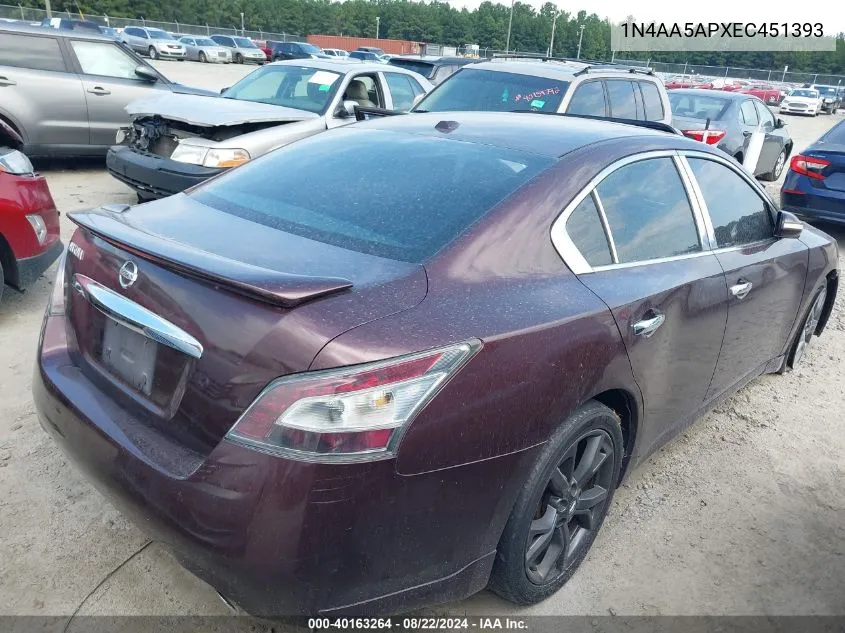 2014 Nissan Maxima 3.5 Sv VIN: 1N4AA5APXEC451393 Lot: 40163264