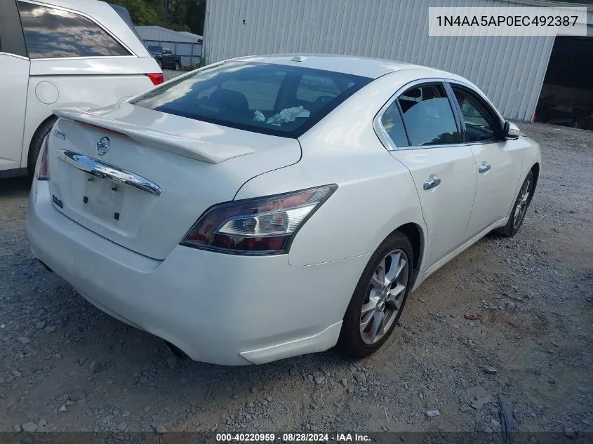 2014 Nissan Maxima 3.5 Sv VIN: 1N4AA5AP0EC492387 Lot: 40220959