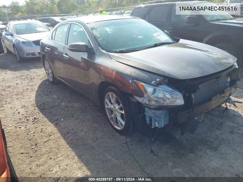 2014 Nissan Maxima 3.5 Sv VIN: 1N4AA5AP4EC451616 Lot: 40299787