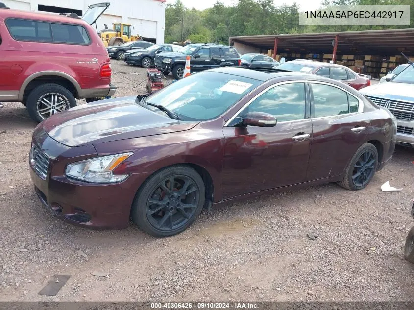 2014 Nissan Maxima 3.5 Sv VIN: 1N4AA5AP6EC442917 Lot: 40306426