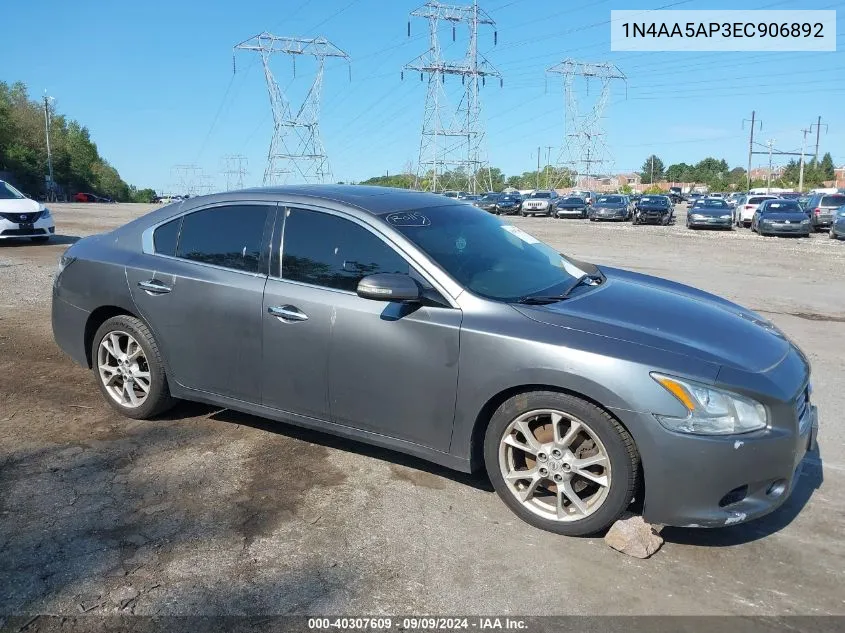 2014 Nissan Maxima 3.5 Sv VIN: 1N4AA5AP3EC906892 Lot: 40307609