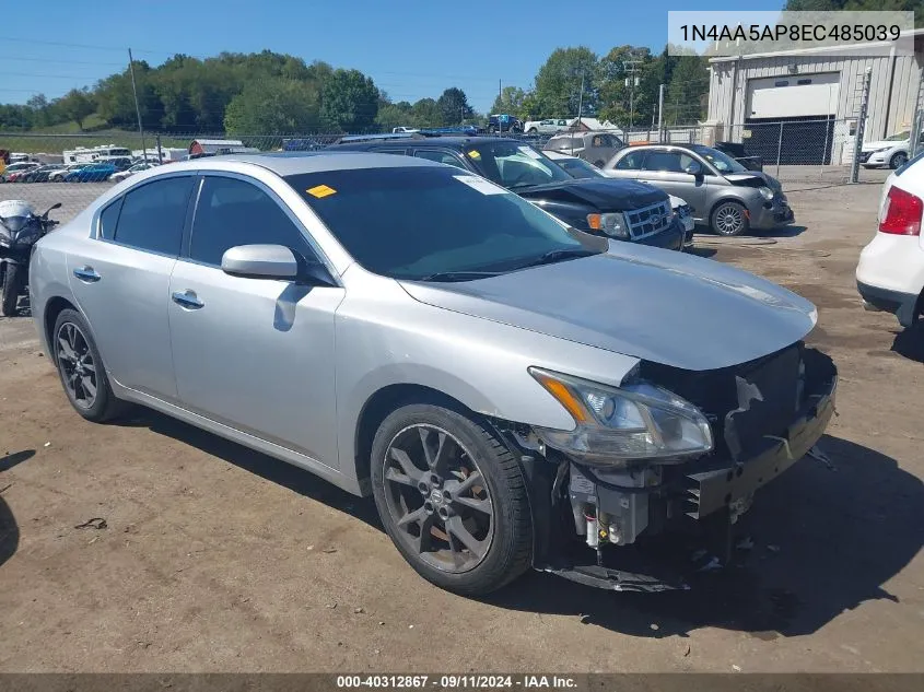 2014 Nissan Maxima 3.5 S/3.5 Sv VIN: 1N4AA5AP8EC485039 Lot: 40312867