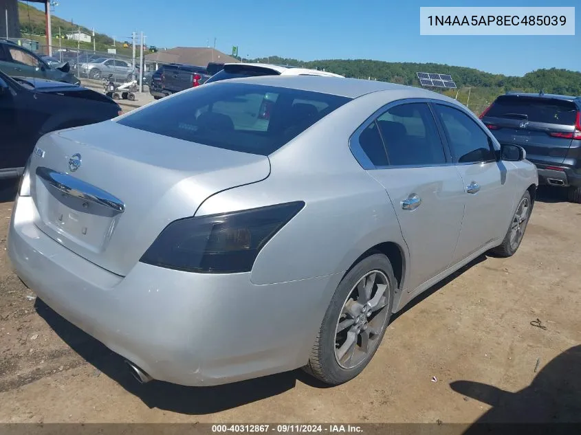 2014 Nissan Maxima 3.5 S/3.5 Sv VIN: 1N4AA5AP8EC485039 Lot: 40312867