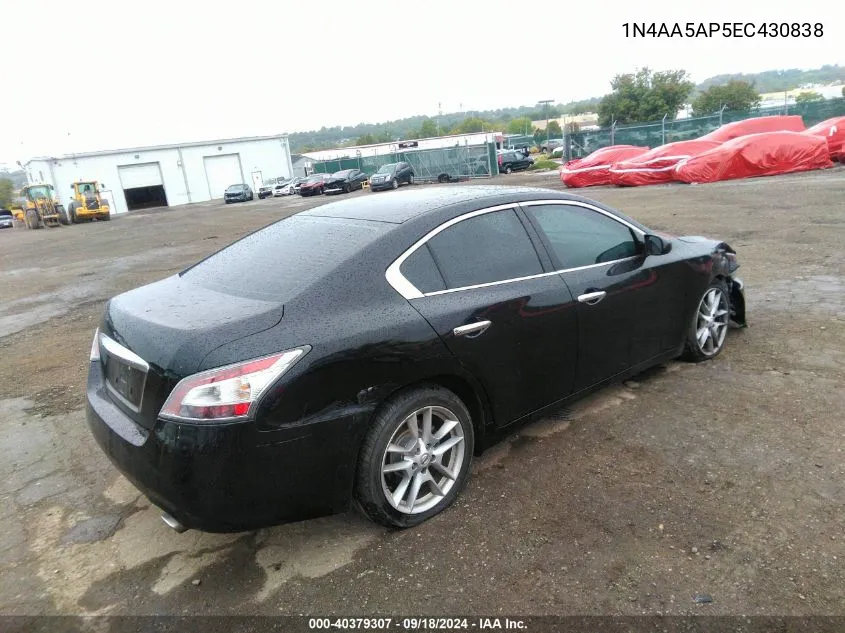 2014 Nissan Maxima S/Sv VIN: 1N4AA5AP5EC430838 Lot: 40379307