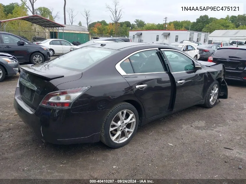 2014 Nissan Maxima S/Sv VIN: 1N4AA5AP9EC475121 Lot: 40410287