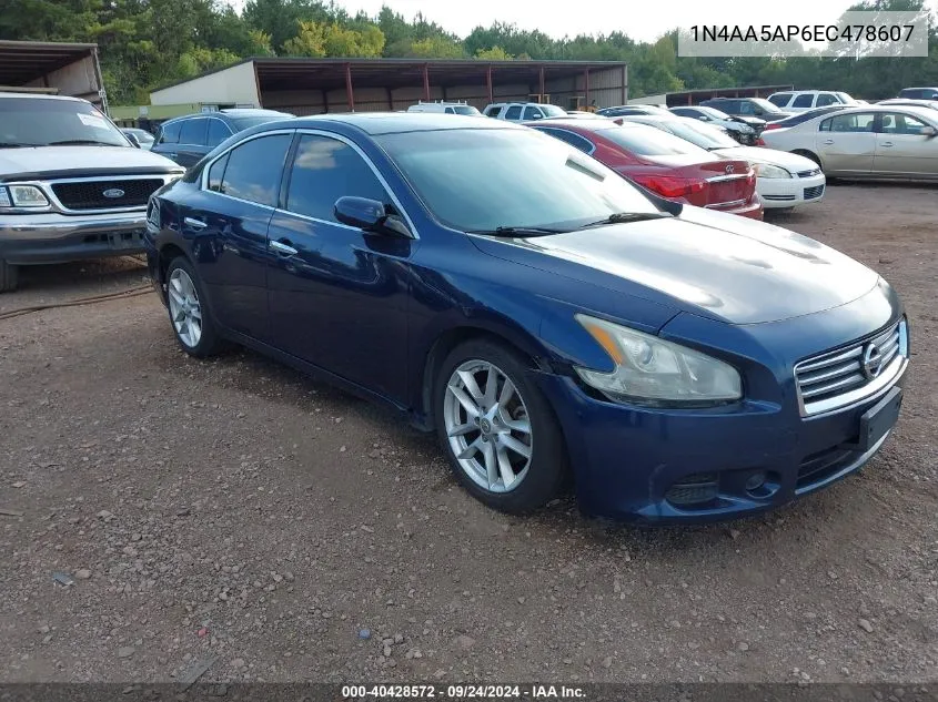 2014 Nissan Maxima 3.5 S/3.5 Sv VIN: 1N4AA5AP6EC478607 Lot: 40428572