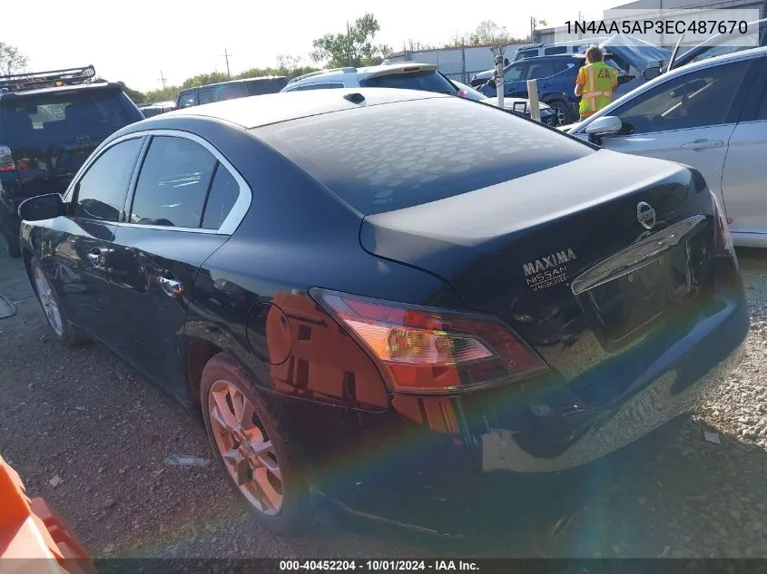 2014 Nissan Maxima S/Sv VIN: 1N4AA5AP3EC487670 Lot: 40452204