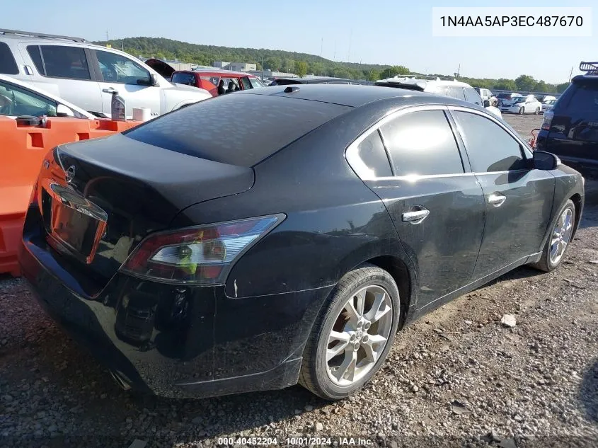 1N4AA5AP3EC487670 2014 Nissan Maxima S/Sv