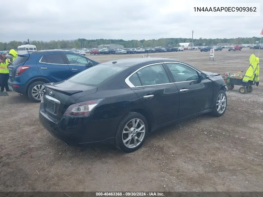 2014 Nissan Maxima S/Sv VIN: 1N4AA5AP0EC909362 Lot: 40463368