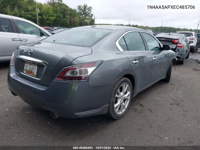 2014 Nissan Maxima 3.5 Sv VIN: 1N4AA5APXEC485706 Lot: 40466493