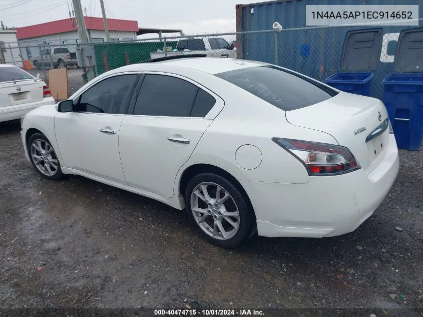 1N4AA5AP1EC914652 2014 Nissan Maxima 3.5 Sv