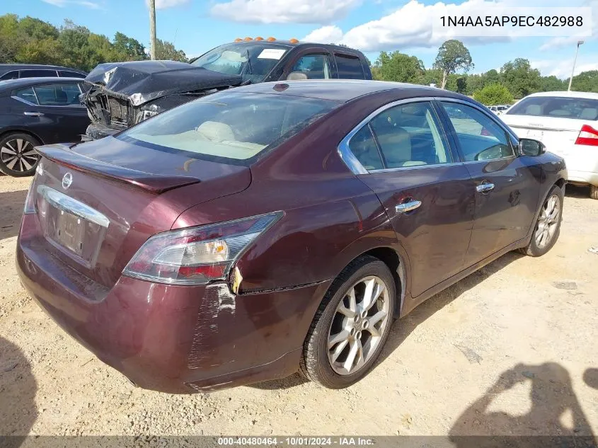 2014 Nissan Maxima 3.5 Sv VIN: 1N4AA5AP9EC482988 Lot: 40480464